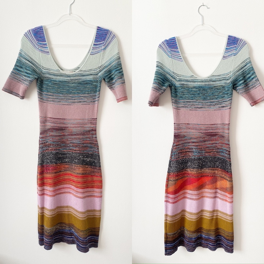 Anthropologie multicolor striped sweater dress size M